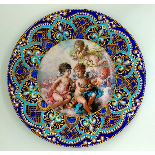 Декоративная тарелка Ангелы Авторская работа 2200₽