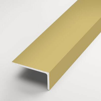 Изображение товара Уголок разнополочный алюминиевый 40х20 мм, длина 2,7 м, профиль угловой внешний Лука УП 14-27, анод золото 02л