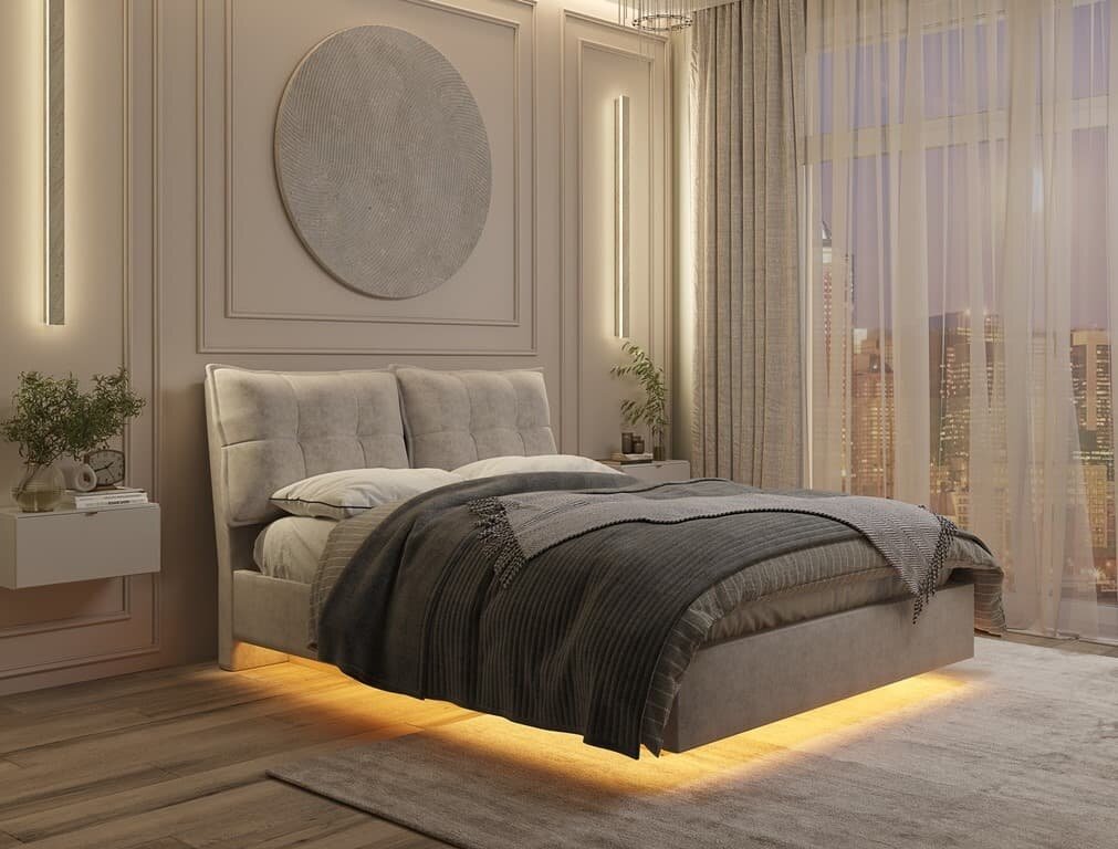 Кровать Карина Air размер 160*200 с подъемным механизмом, фабрика Релакс, цвет бежевый