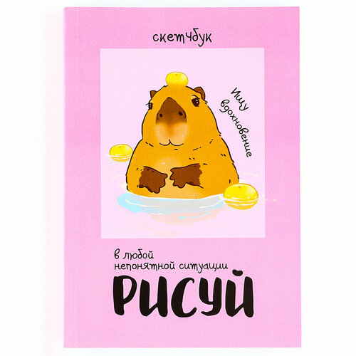 Скетчбук в мягкой обложке 100 л Капибара 480₽