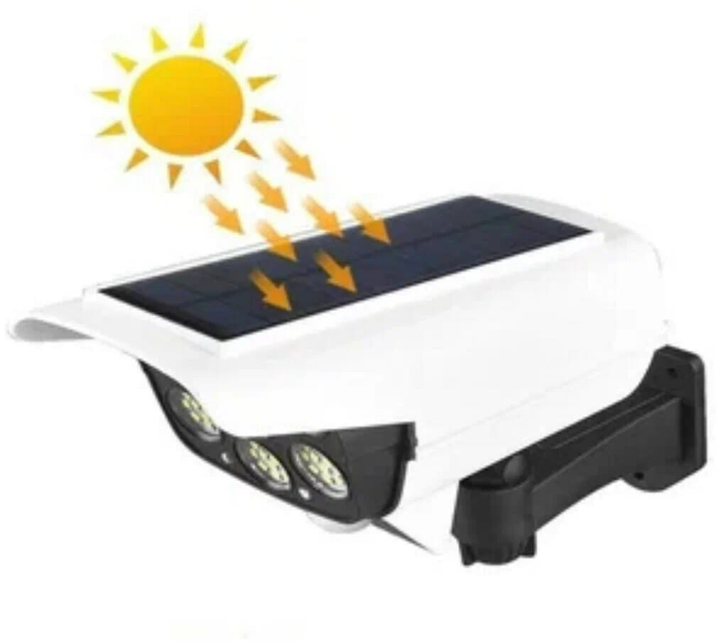 Светильник уличный на солнечной батареи с датчиком движения / муляж камеры видеонаблюдения / Светильник-прожектор