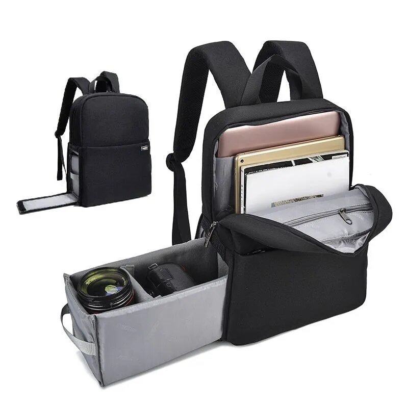 Фоторюкзак-сумка MyPads CT355 для фотоаппарата Canon/ Nikon/ Sony водонепроницаемый с креплением для штатива черный