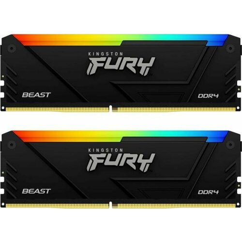 Оперативная память для компьютера 32Gb 2x16Gb PC4-29800 3733MHz DDR4 DIMM CL19 Kingston Fury Beast RGB KF437C19BB12AK232 1041600₽