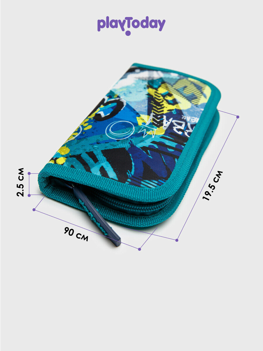 Пенал для мальчика PlayToday, размер 19,5*9*2,5 см, темно-синий — фото 1