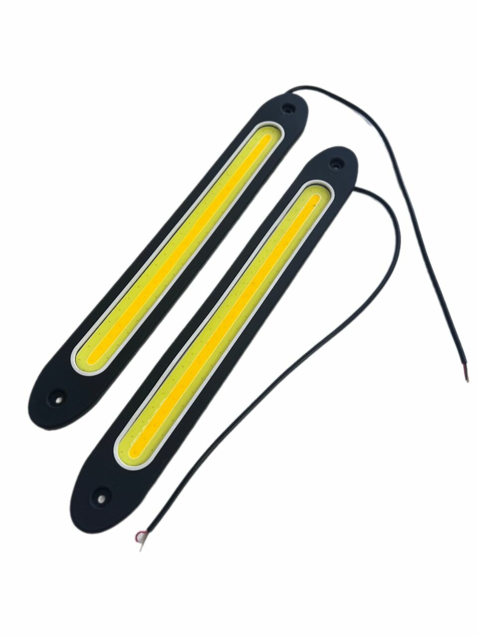 Дневные ходовые огни дхо led белый желтый свет 12V 2шт. сплошные с поворотом