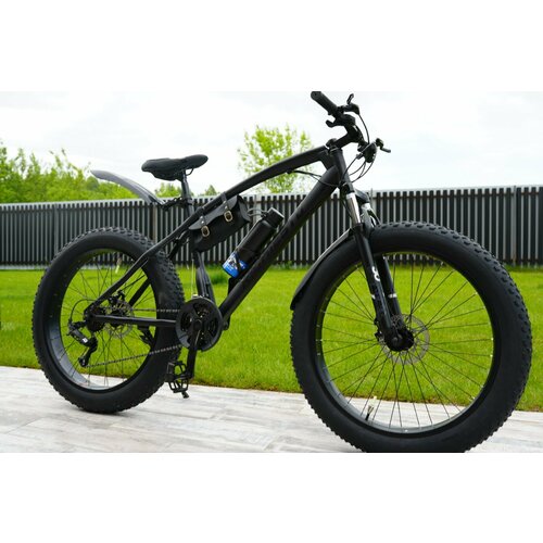 Велосипед горный Фэтбайк Fatbike Richiesto 26 На спицах Взрослый Подростковый Рама 21 чёрный матовый 33100₽