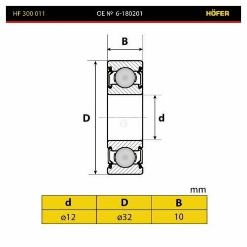 Подшипник генератора ваз 2101-09 малый hofer 201 Hofer HF300011 220₽