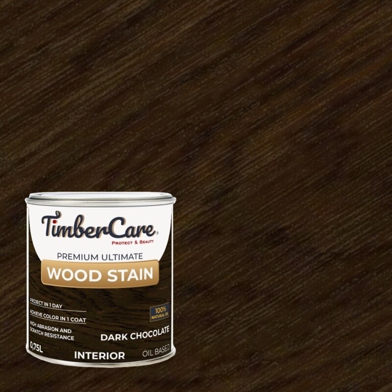 Масло 2 в 1 TimberCare Wood Stain тонирующее  высокой прочности 350090 Темный шоколад 0 75л