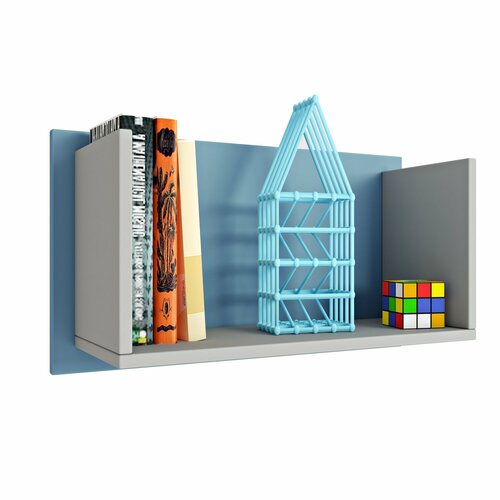 Полка книжная Polini kids Mirum 5L 600 серый-голубой 1450₽