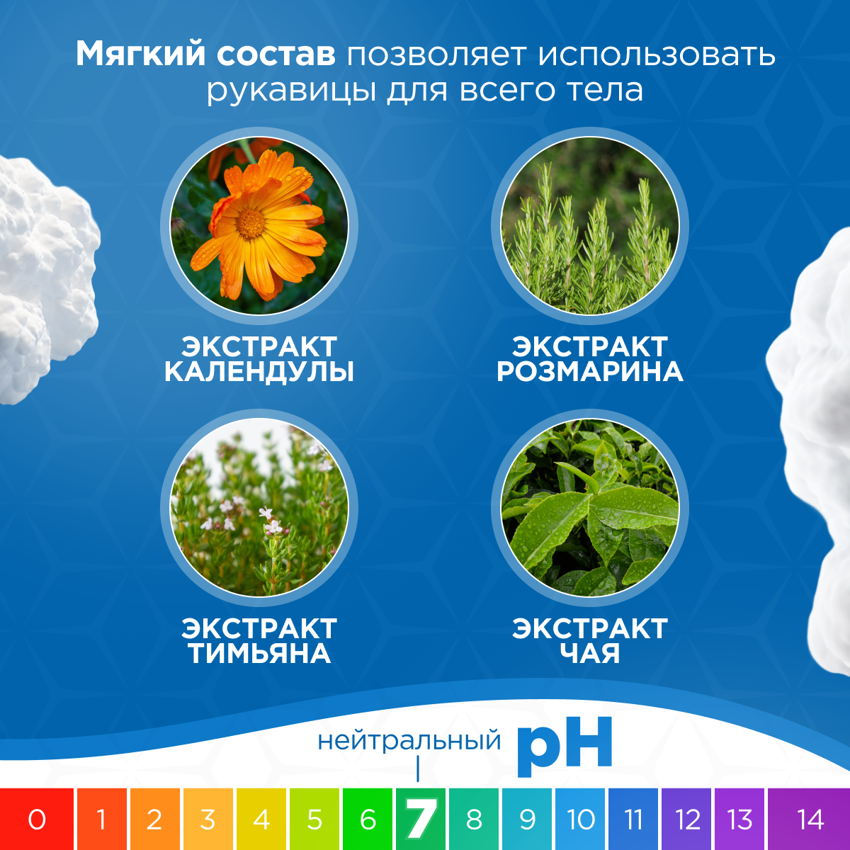 Пенка Для Ухода За Больными Губки для ухода за лежачими больными Flexfresh D-Foam, с экстрактом чая, 10шт