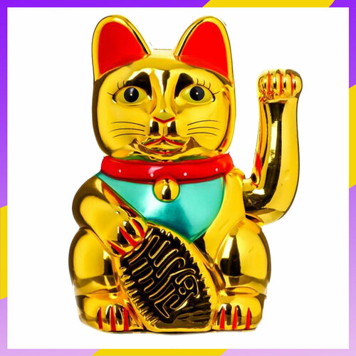 Манэки нэко японский денежный кот удачи, золотой