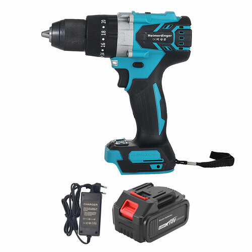 Аккумуляторная ударная бесщеточная дрель-шуруповерт Heimerdinger 18В 1х4 Ач Li-Ion 150 нм LB176S 8165₽