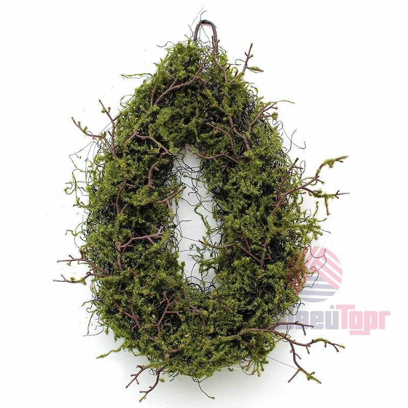 Венок из искусственного мха 50х32см №9165-12