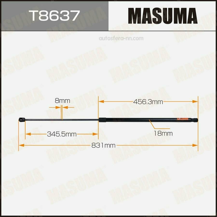 MASUMA T8637 Упор газовый капота MASUMA L831mm (140)