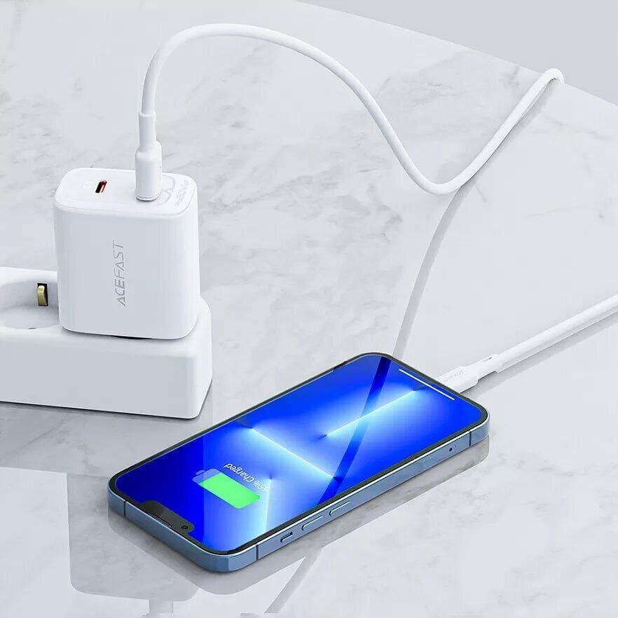 Зарядное устройство двухпортовое ACEFAST A25 PD20W USB-C+USB-A dual port charger (EU). — фото 1