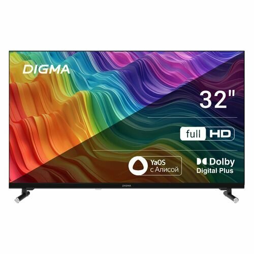 32 Телевизор Digma DM-LED32SBB33 FULL HD черный смарт ТВ YaOS 1638700₽