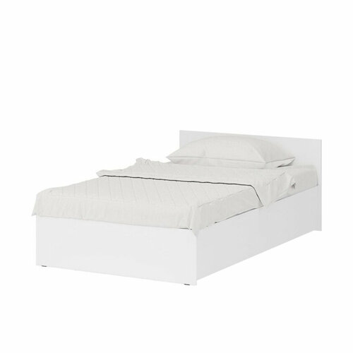 Кровать Амелина 120х200 с настилом из ДСП (ЛДСП, Белый шагрень, Рикко)