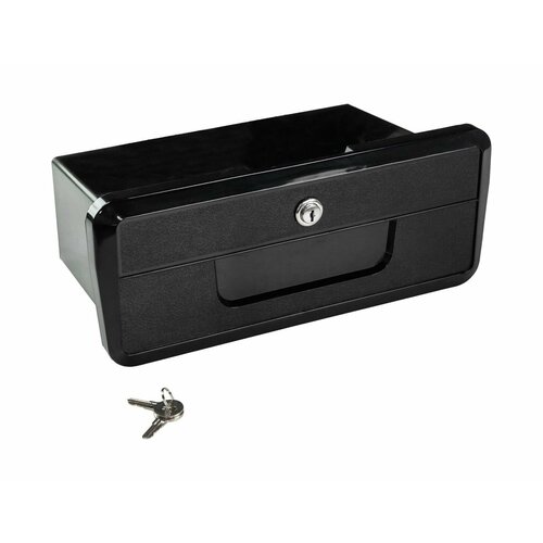 Ящик для мелочей с замком (перчаточный бокс), врезной, черный, AAA, Тайвань