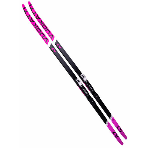 Беговые лыжи VUOKATTI 180 см с креплением NNN Step-in (Wax) Black Magenta без палок