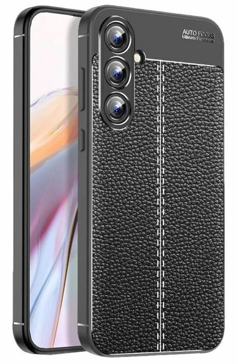 Чехол Samsung Galaxy A55 5G силиконовый под кожу чёрный