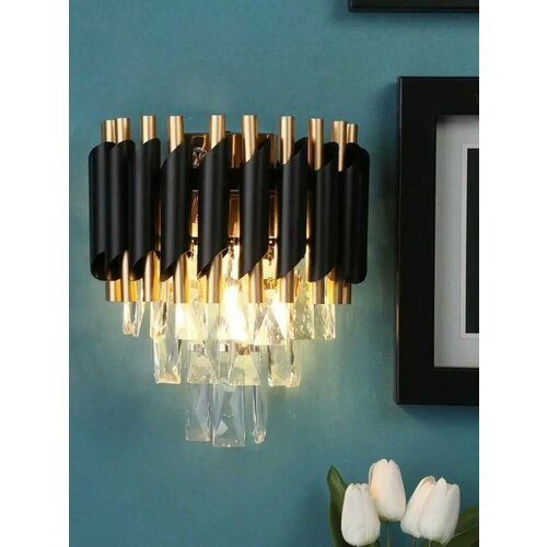 Бра хрустальное 2 шт, чёрный цвет 99005-260(BKGD)