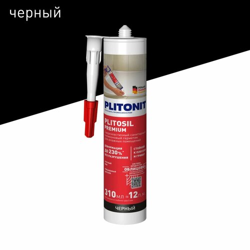 фото Силиконовая затирка plitonit plitosil premium черный 310 мл