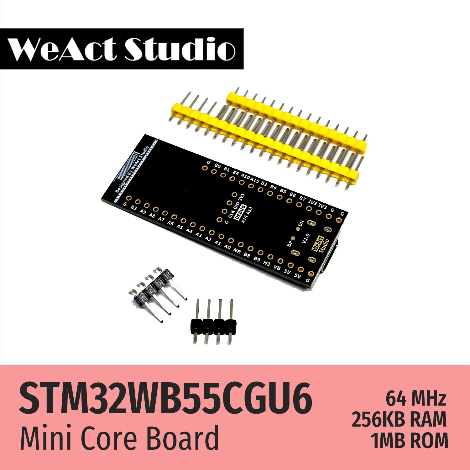 WeAct STM32WB55CGU6 STM32WB55 STM32WB STM32WB55CG BLE-5.4 802.15.4 Zigbee Thread Matter USB AES-256 Core Board Demo Board, STM32WB55CGU6 — фото 1