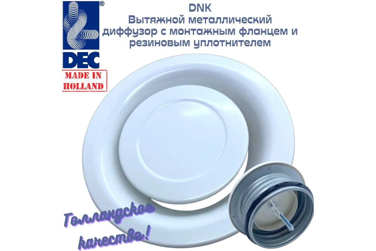 DEC Европейские вытяжные металлические диффузоры с фланцем, D125мм DNK125 — фото 1
