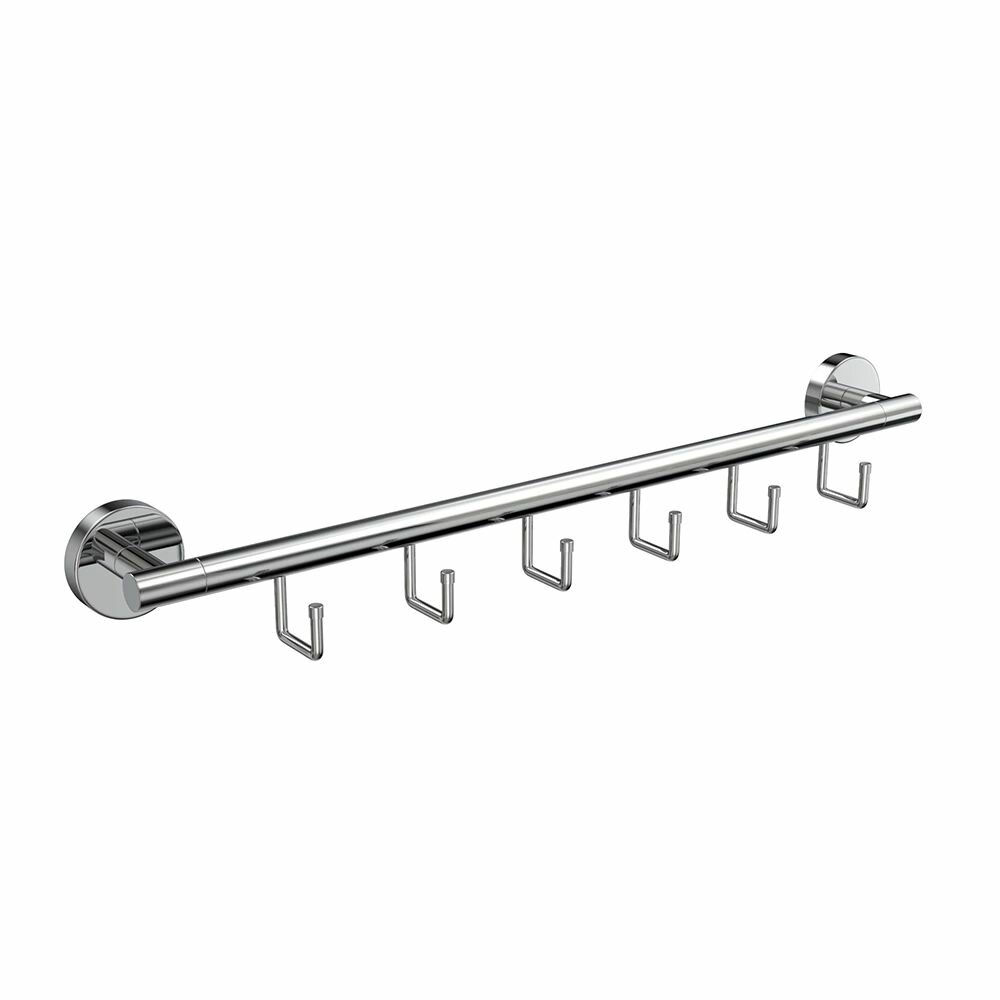 Планка на 6 крючков Long 45 см хром