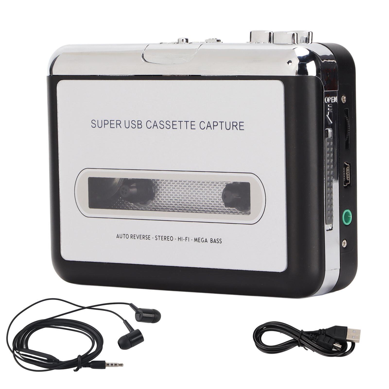 Портативный USB-кассетный плеер, конвертер стерео 3,5 мм в MP3 с наушниками для портативных ПК, адаптер с ленты на цифровой аудиосигнал