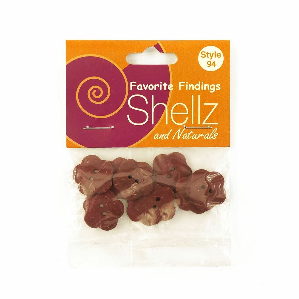 Пуговицы BLUMENTHAL LANSING "Shellz & Natural", Coconut, красные, 9 шт