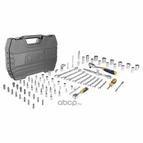 Набор инструментов 1/2Dr и 1/4Dr 82 предметов 6 гран. (пластиковый кейс) KRAFT Kraft KT700305