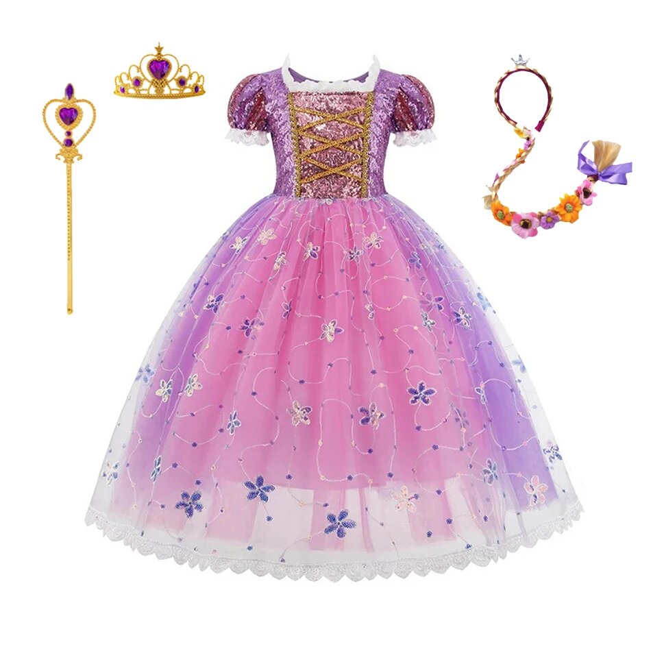 Детское платье Disney Рапунцель из хлопка, Dress Suit4, 2Y, Женский