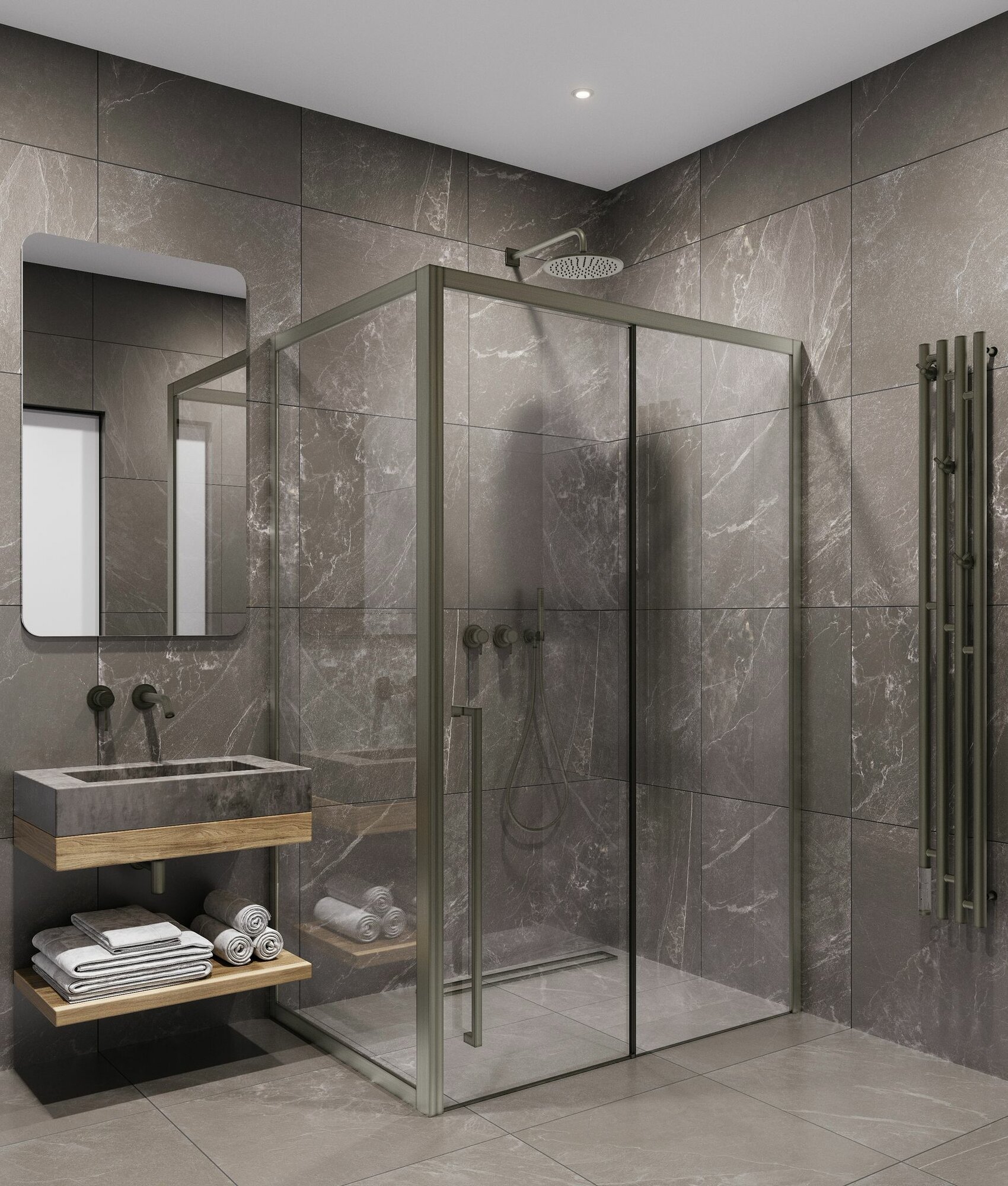 Timo Душевая дверь TDSS-120/13C-8L, раздвиж 1200*2000, проф никель + торцевое стекло TSS-900/13C-8 900*2000, проф никель