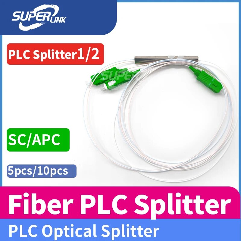 5 шт./10 шт. оптоволоконный разветвитель PLC 1x2 SC APC 1:2 ftth Мини-стальная трубка типа 0,9 мм оптоволоконный разветвитель SC/APC Разъем, 10 pcs