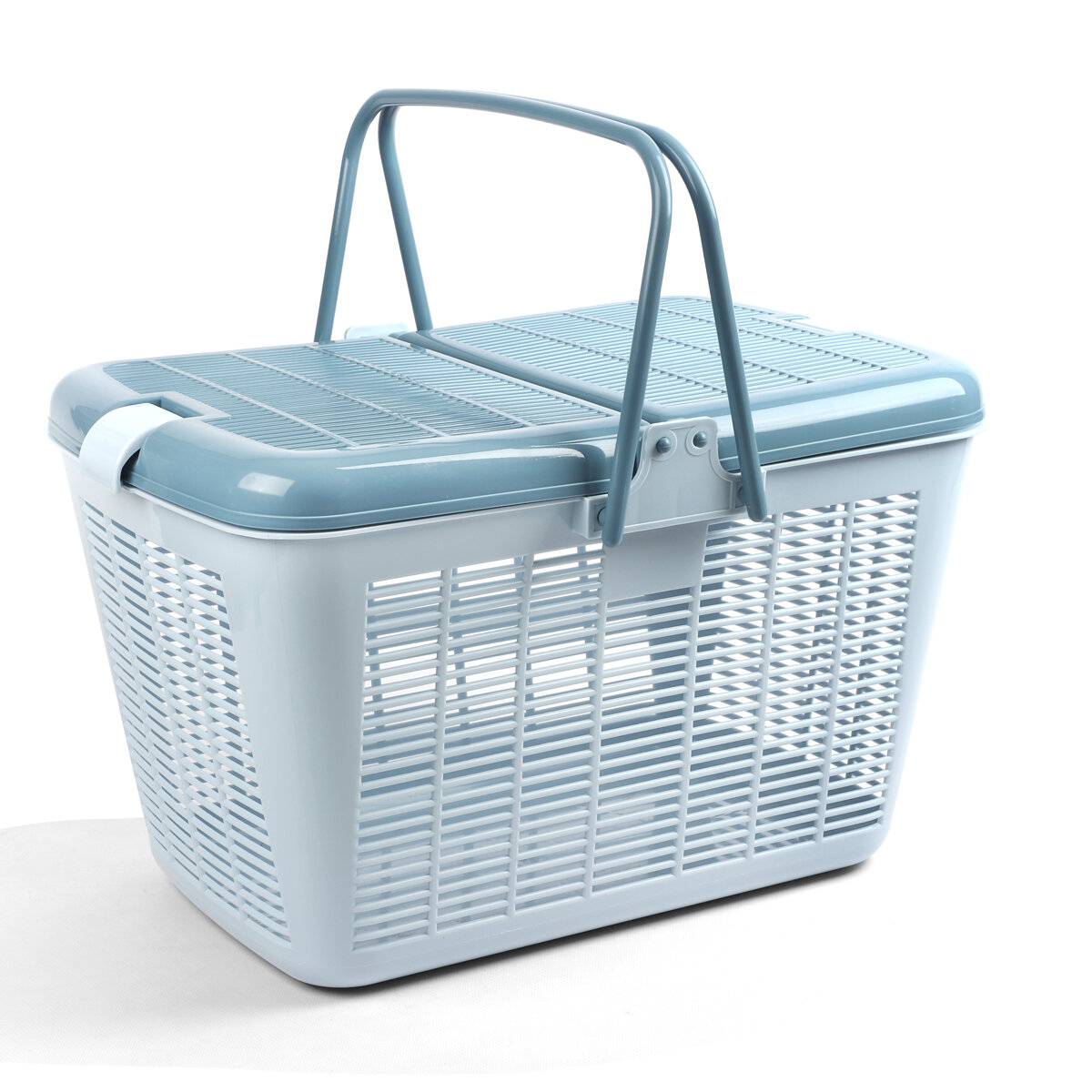 Переноска для кошек и других животных"Корзинка", размер 45*32*28 см, голубая