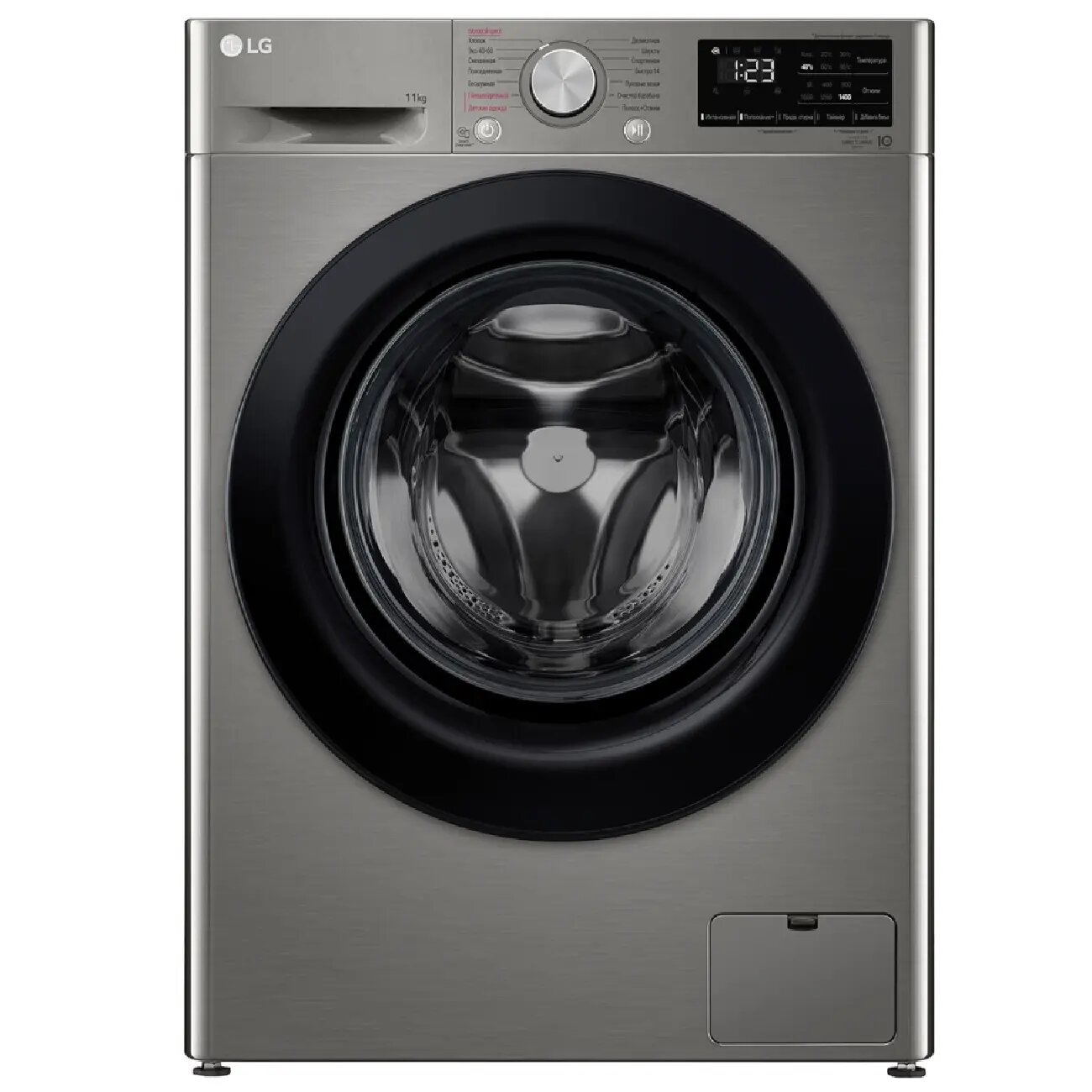 Стиральная машина LG F4V3ES6S, Важные особенности: Очистка барабана, Вес: 70 кг, Высота: 85 см