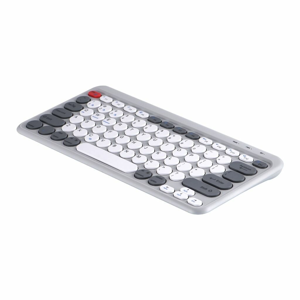 Эргономичная беспроводная клавиатура с 78 клавишами 24 ГГц Bluetooth-совместимая и USB-соединение круглая в стиле панк для нескольких устройств