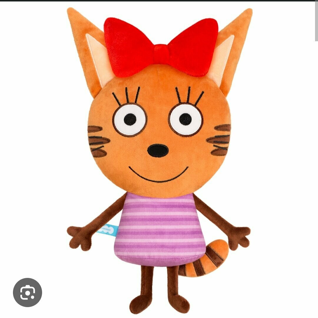 Игрушка-подушка Мякиши «Карамелька Три кота» плюш ручная работа оранжевая 44см