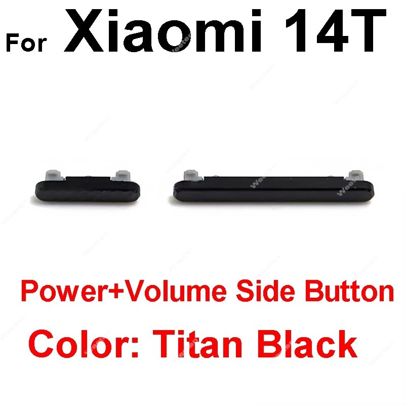 Боковая кнопка включения и выключения громкости для Xiaomi 14 14T Pro боковые клавиши сверхмощного громкости запасные части для ремонта 14T-Titan Black