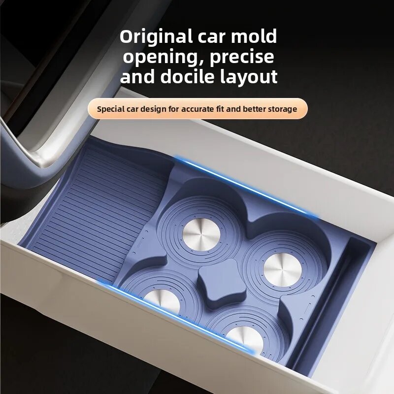 Изображение Для Xiaomi YU7 2025 задний ряд холодильника силиконовый коврик водонепроницаемый держатель для напитков нескользящий держатель для стакана с водой аксессуары, Green