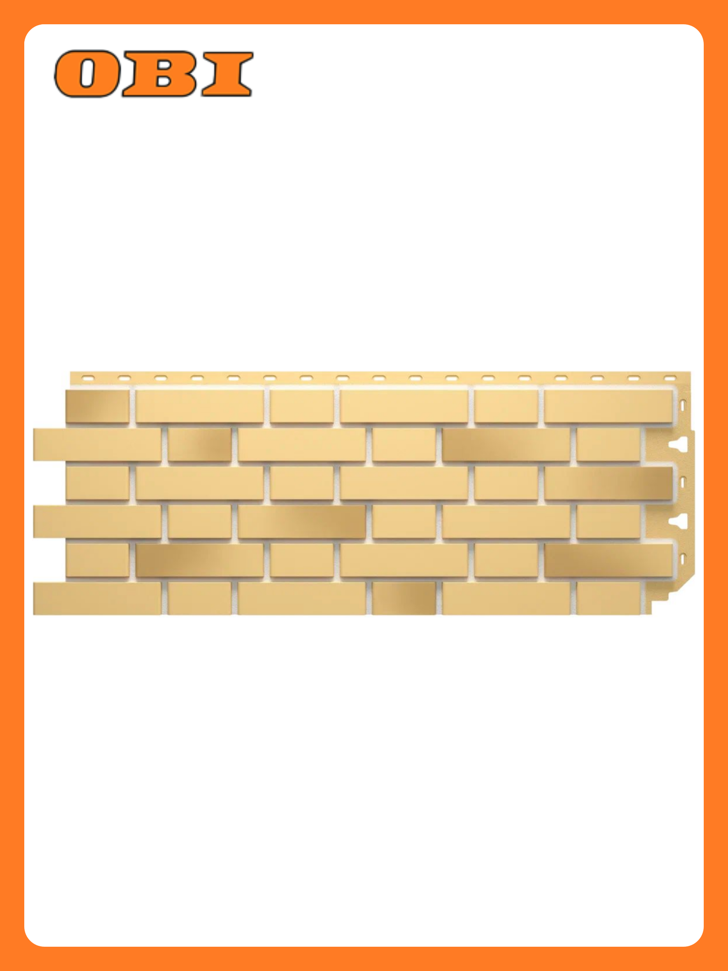 Панель Docke STANDARD имитация кирпича рельефная жженый желтый цвет 1095х1095 мм 1шт