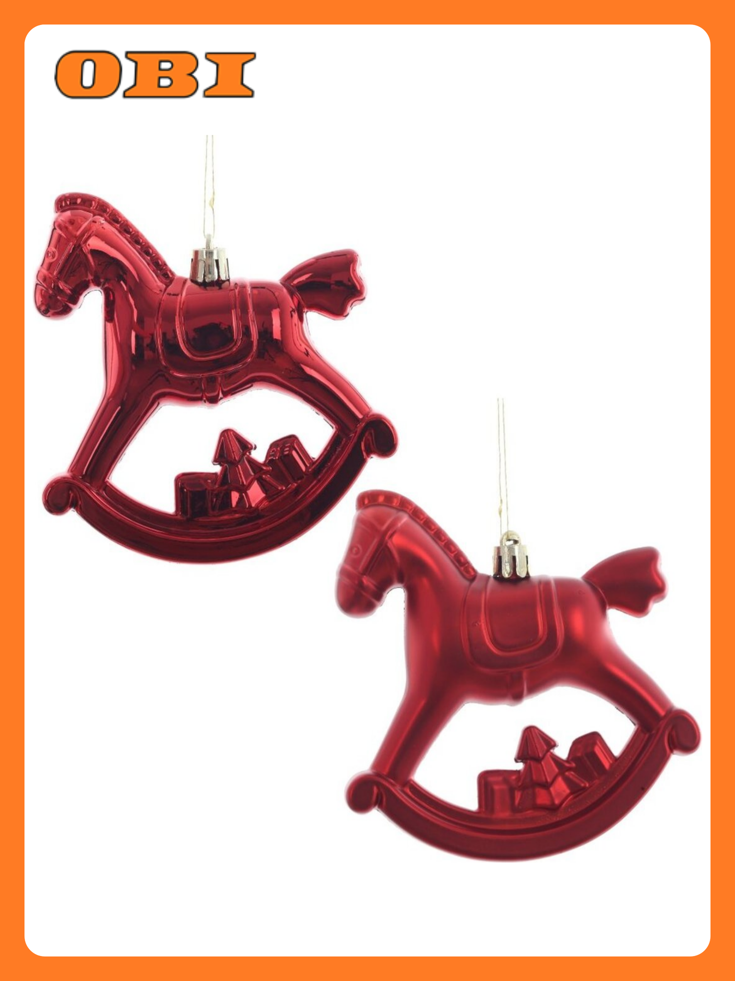 Набор из 2шт Украшение новогоднее Лошадка L 11 W5 H10 см красный