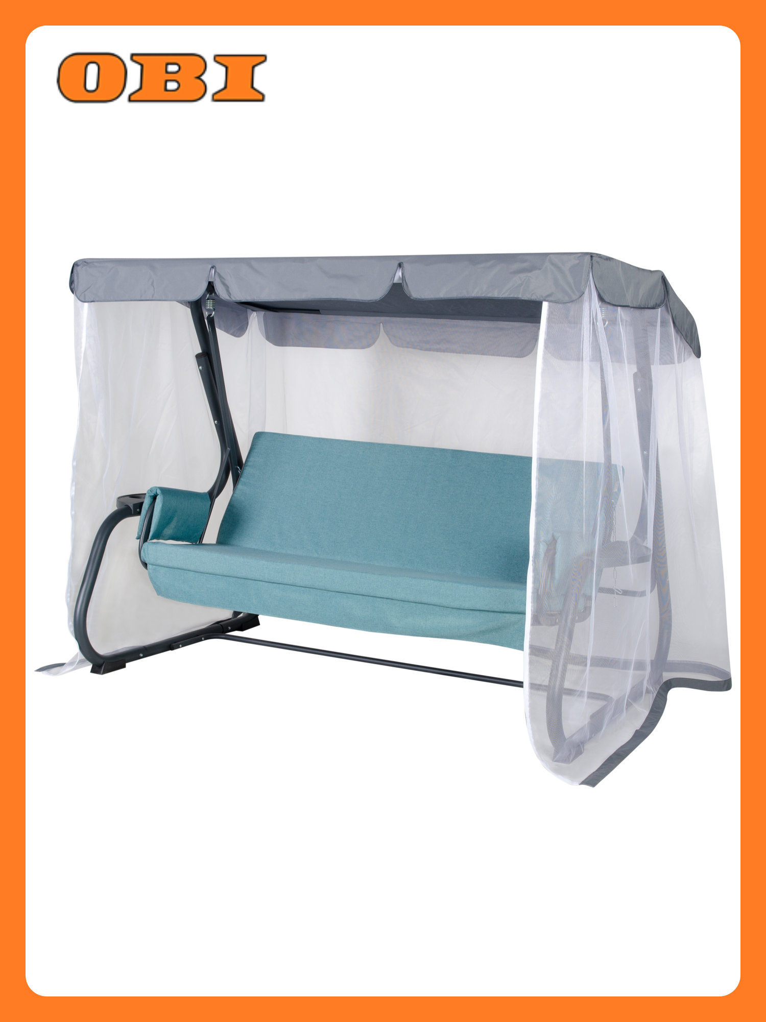 Качели Удачная Мебель Галисия  металлические  до 350кг  3 местные  голубые