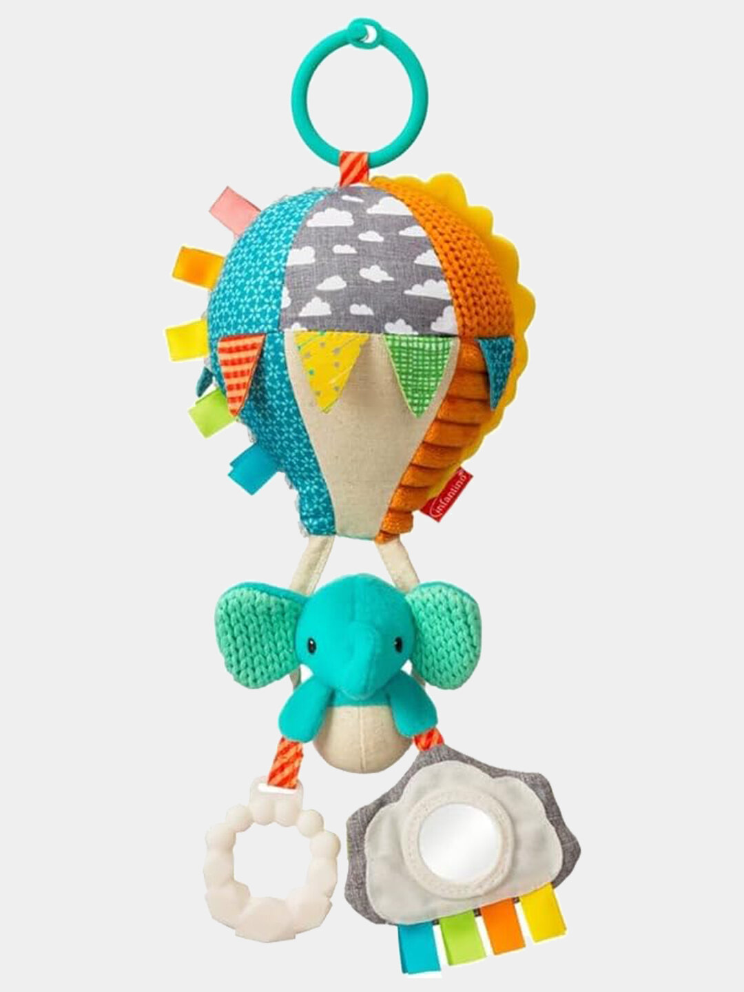 Подвесная игрушка Infantino для малышей слонёнок на воздушном шаре