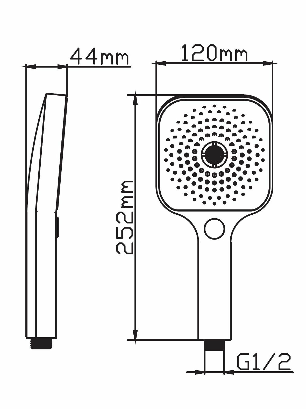 Лейка для душа Diadonna D10-19039, ABS-пластик, глянцевая хромированная, 4 режима — фото 1