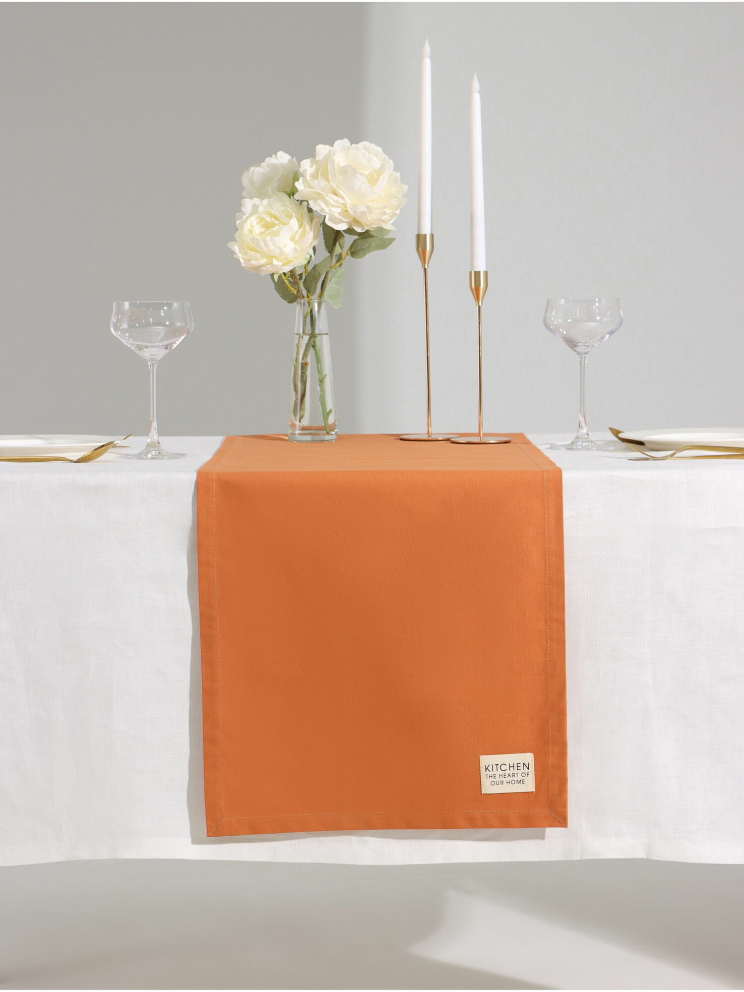 Дорожка на стол Kitchen 40x150 см оранжевый 100% хлопок саржа 220 г/?2