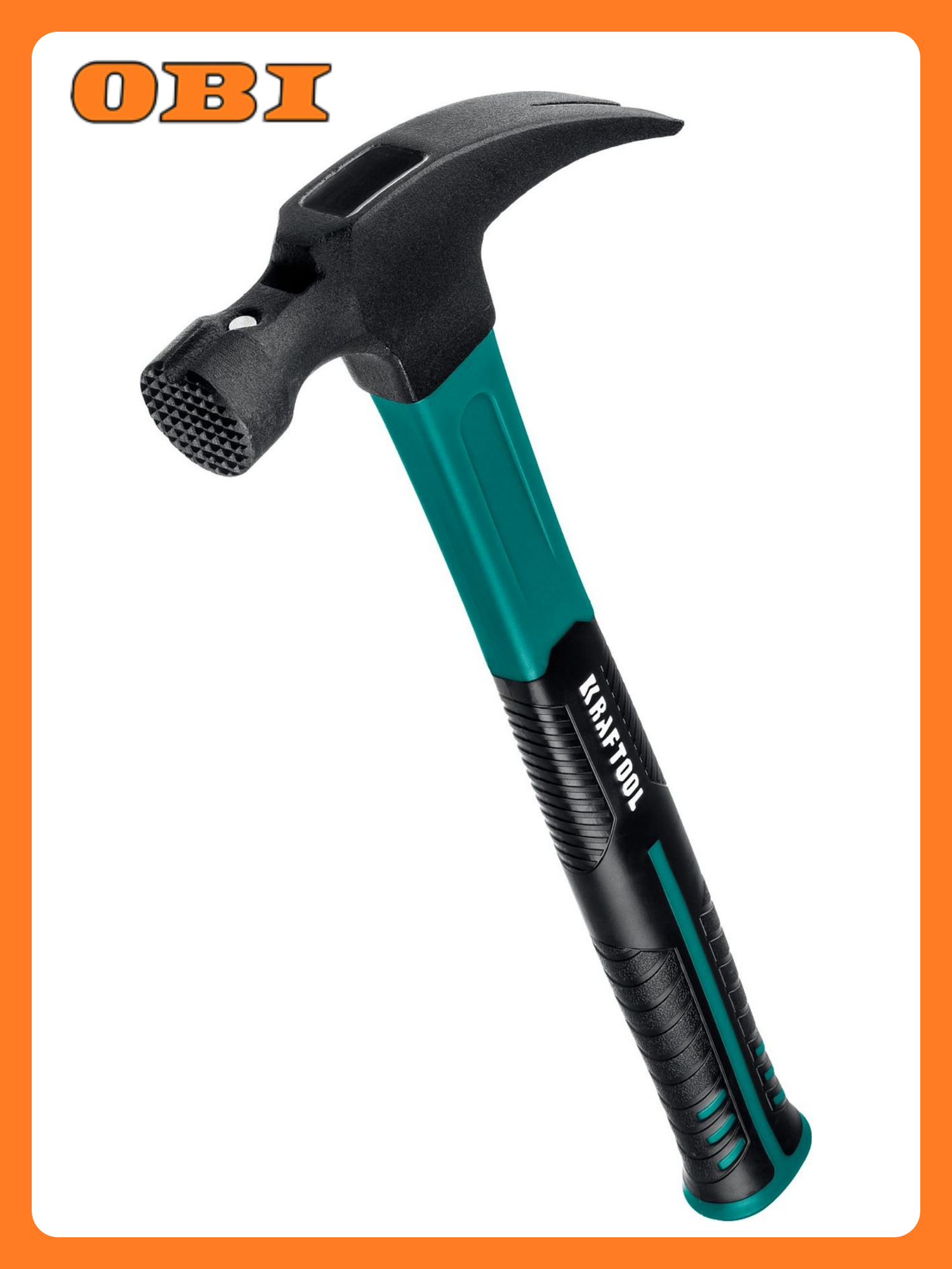 Молоток-гвоздодер Kraftool фибергласовая рукоятка сталь 45 560г