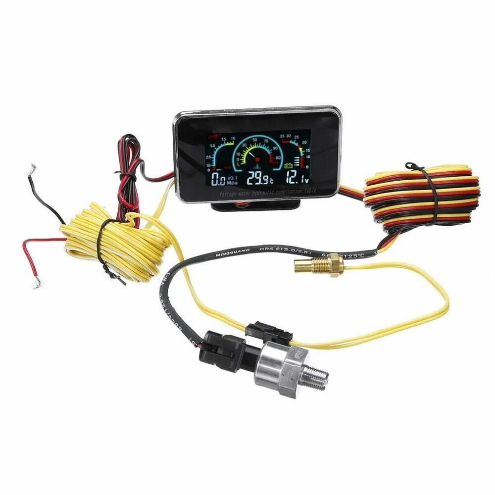 3 In1 LCD Автомобильный цифровой вольтметр/давление масла/температура воды 12-24V универсальный
