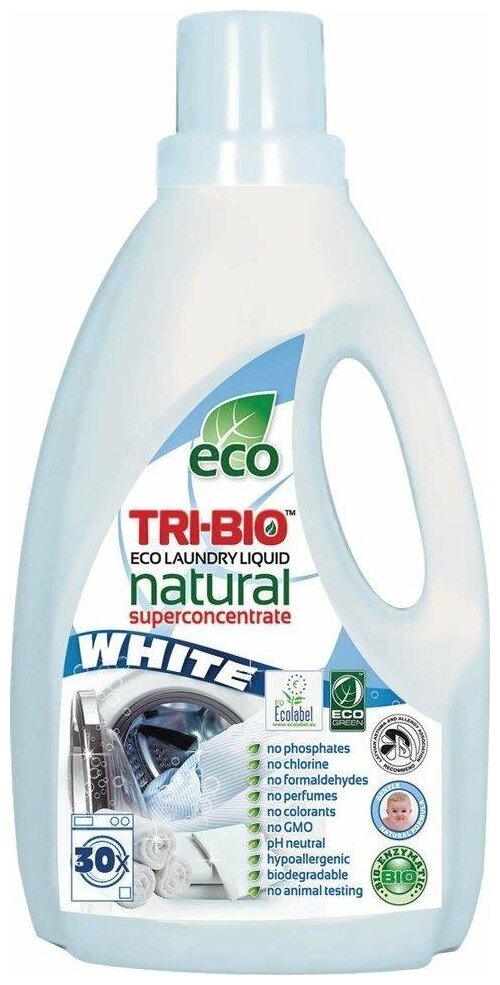 Жидкость для стирки TRI-BIO White, 1.42 л, бутылка